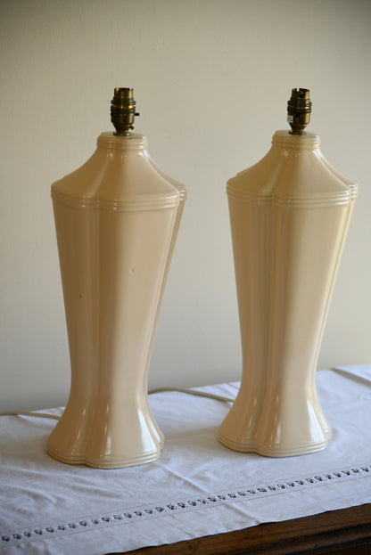 Vintage 1980s Cream Table Lamps