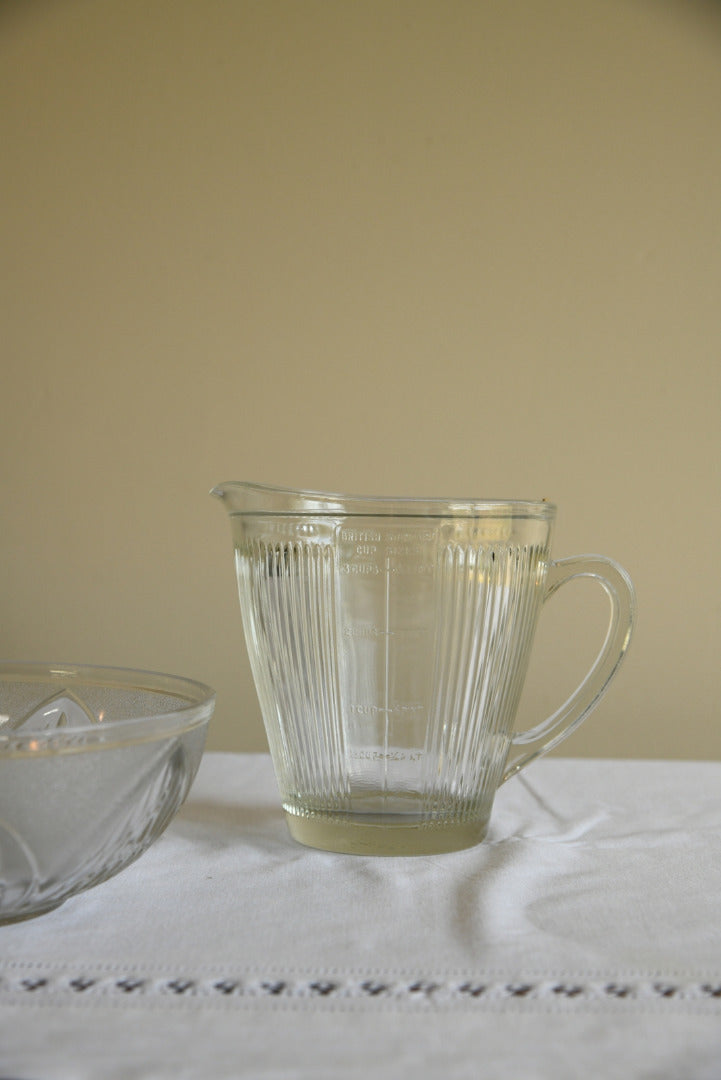 Vintage Glass Jug & Bowl