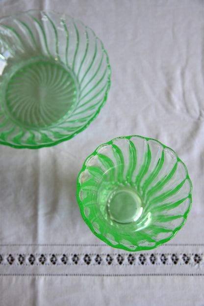 Deco Green Vase & Bowl