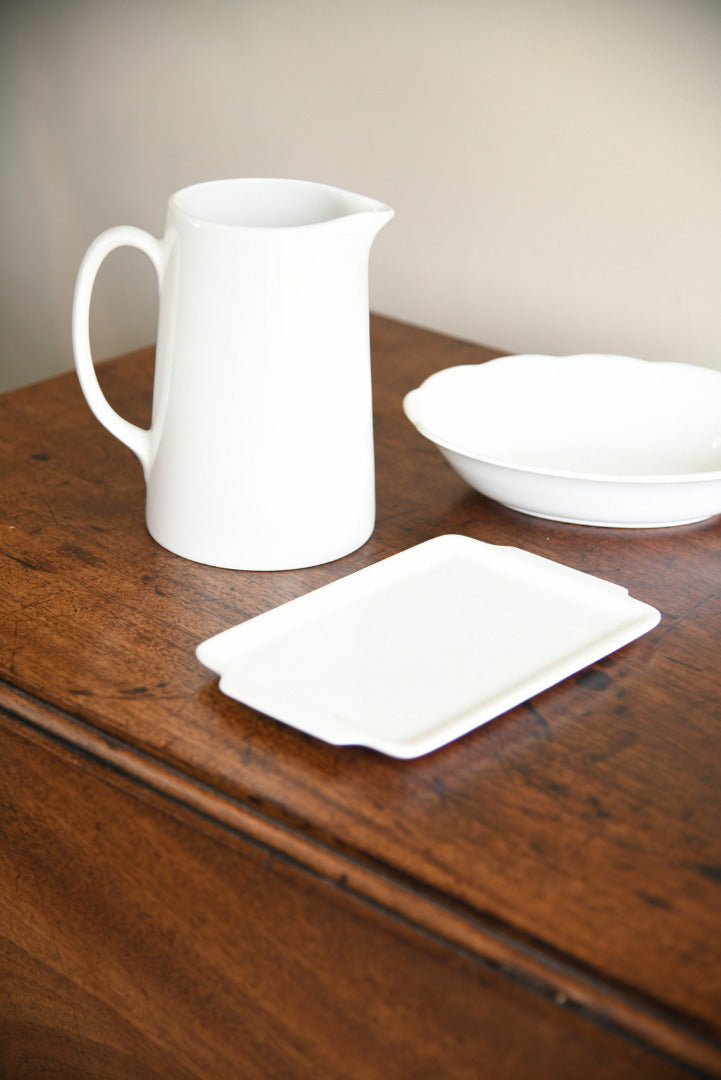 Vintage White Jug Bowl & Plate