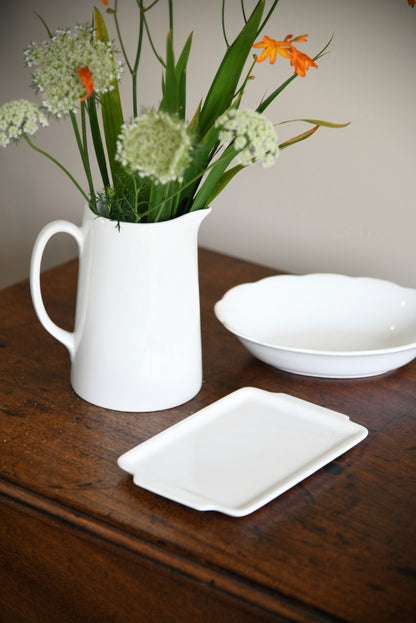 Vintage White Jug Bowl & Plate