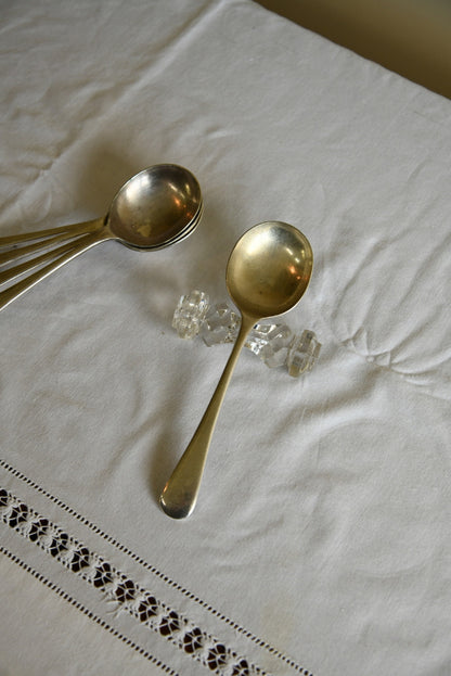 5 EPNS Soup Spoons