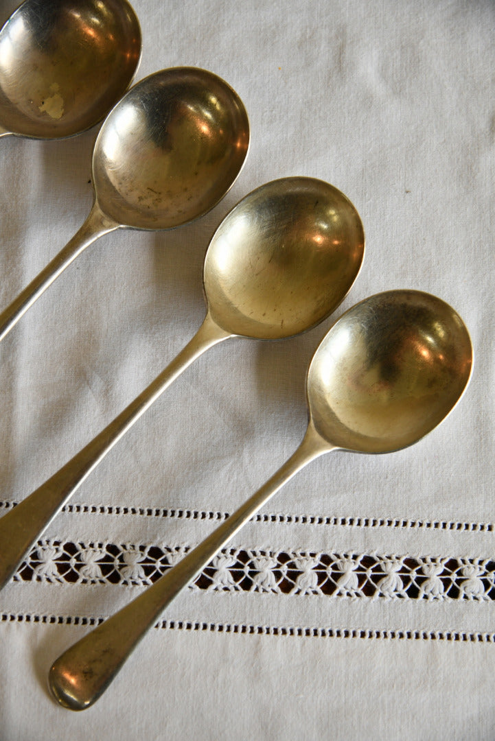 5 EPNS Soup Spoons