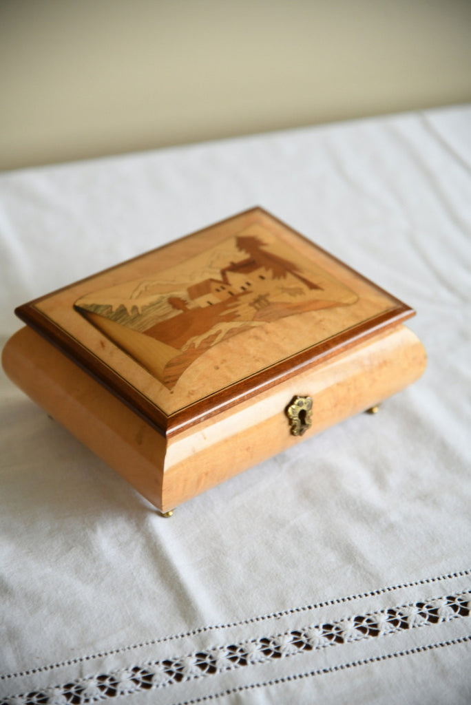 Vintage Sorrento Marquetry Musical Jewellery Box