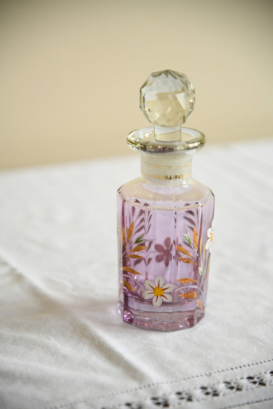 Pink Floral Glass Bottle