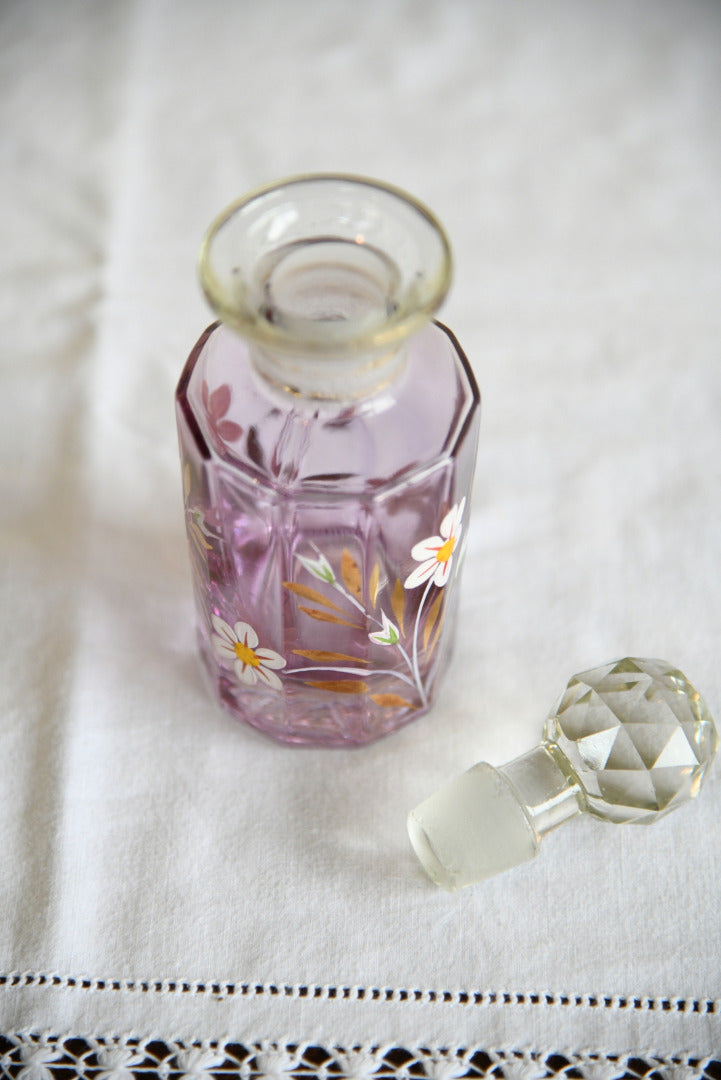 Pink Floral Glass Bottle