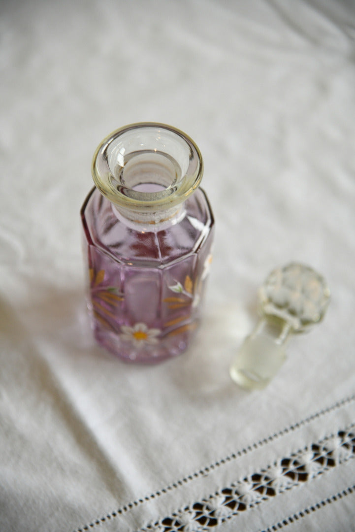 Pink Floral Glass Bottle