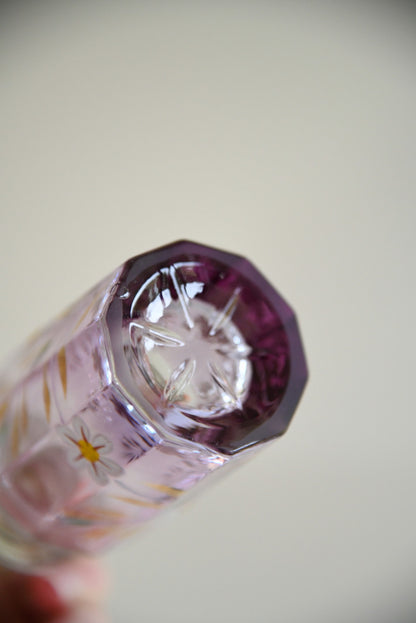 Pink Floral Glass Bottle