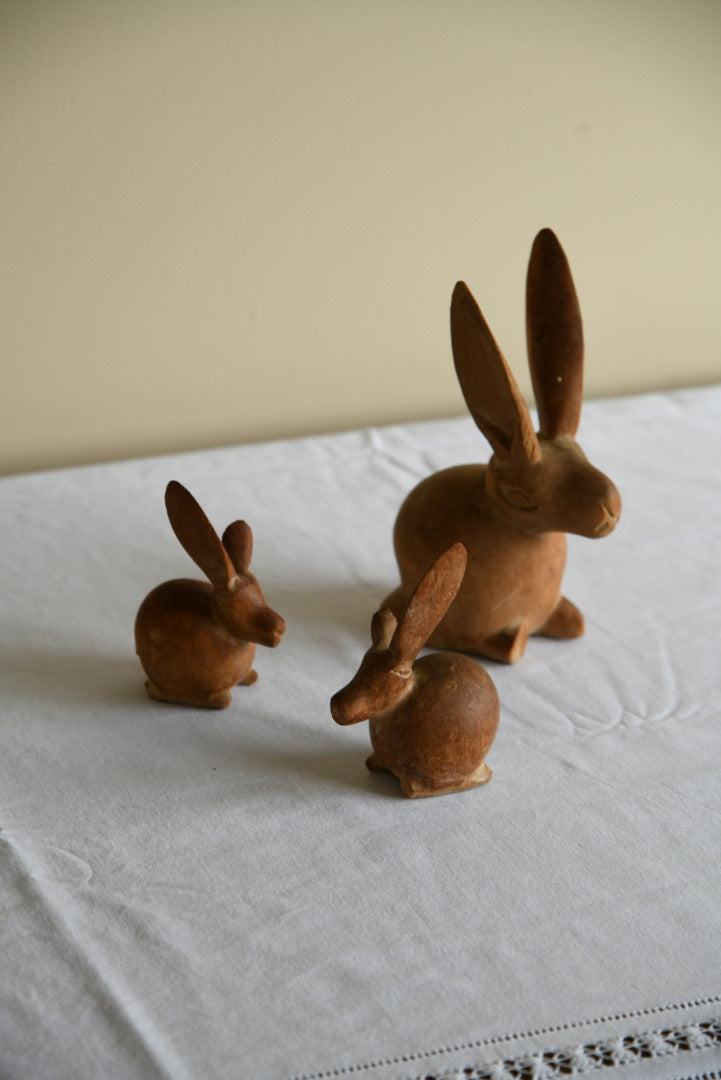 Vintage Wooden Rabbit Ornaments