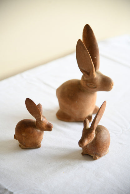 Vintage Wooden Rabbit Ornaments