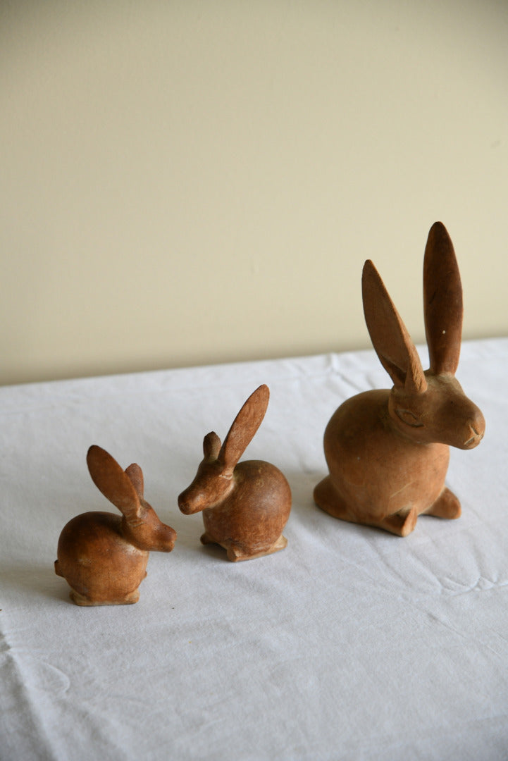 Vintage Wooden Rabbit Ornaments