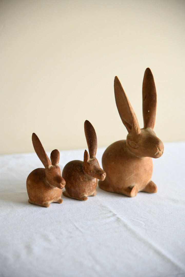 Vintage Wooden Rabbit Ornaments