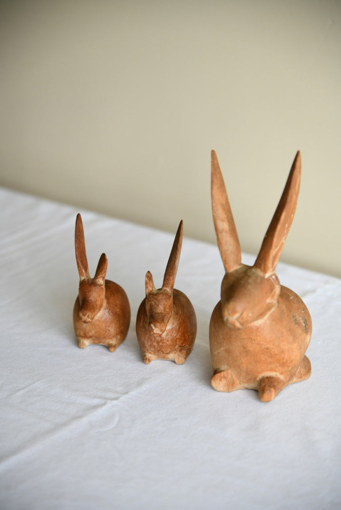 Vintage Wooden Rabbit Ornaments