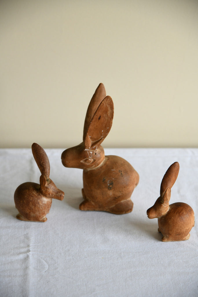Vintage Wooden Rabbit Ornaments