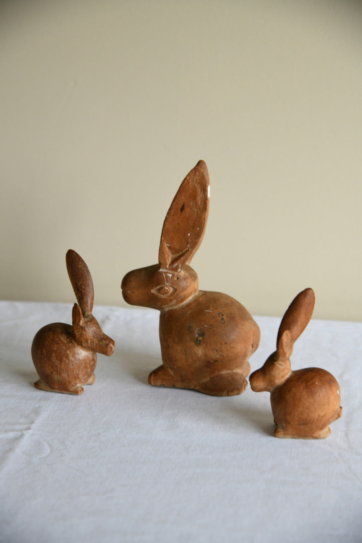 Vintage Wooden Rabbit Ornaments