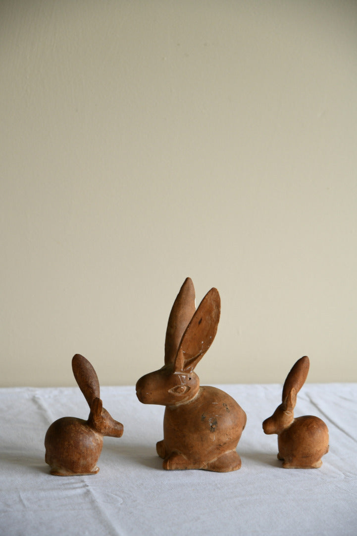 Vintage Wooden Rabbit Ornaments