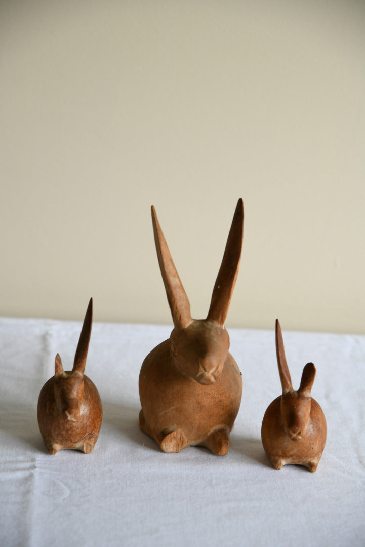 Vintage Wooden Rabbit Ornaments