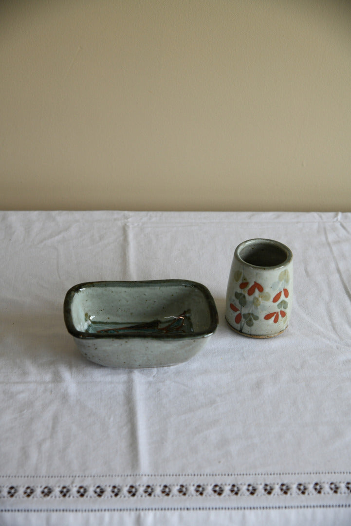 Pottery Loaf Dish & Vase