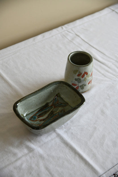 Pottery Loaf Dish & Vase