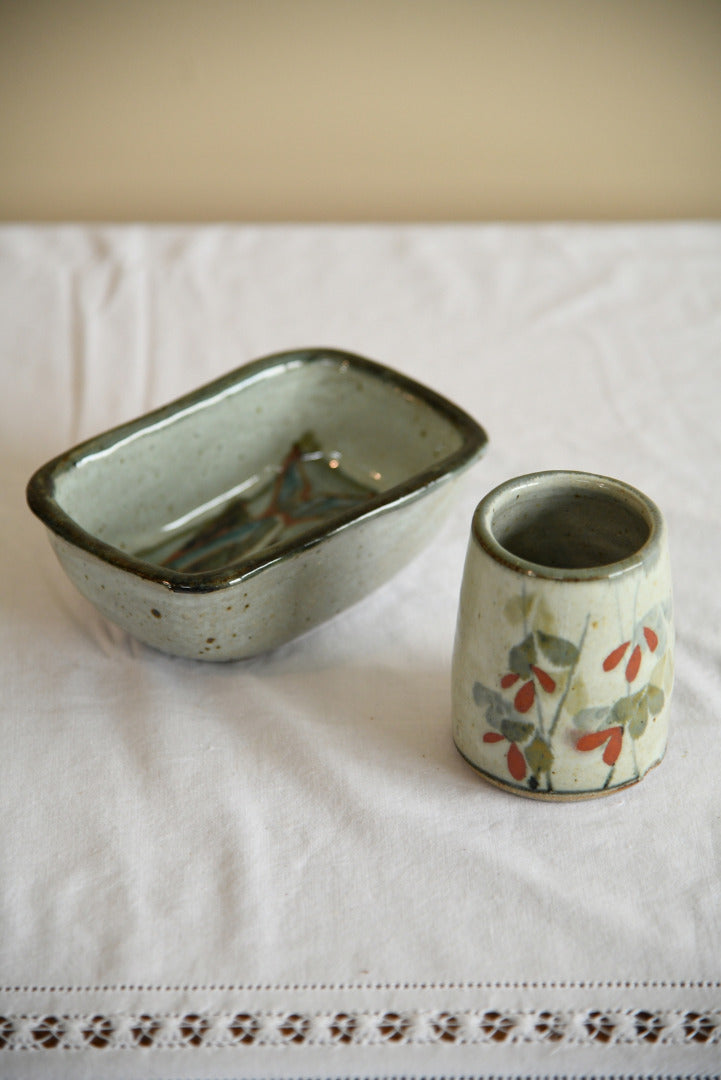 Pottery Loaf Dish & Vase