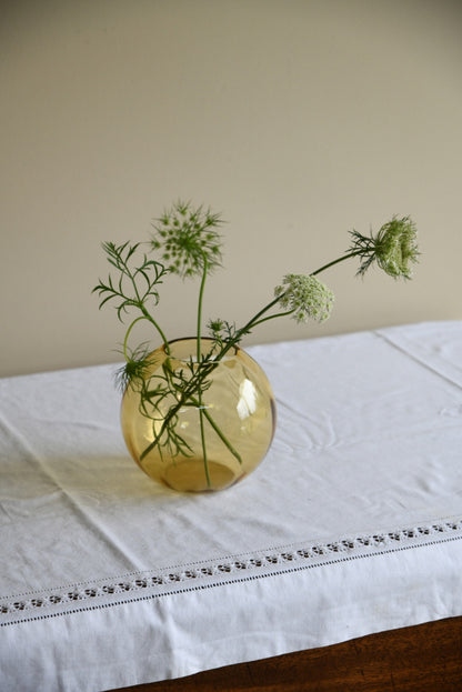 Orange Glass Bowl Vase