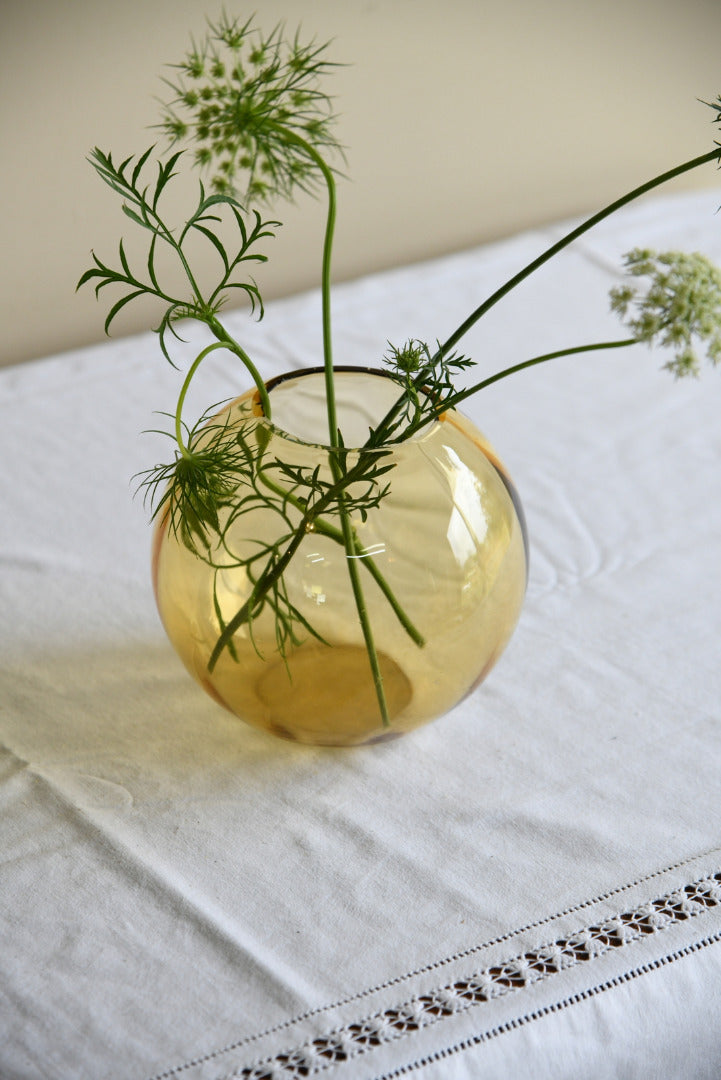 Orange Glass Bowl Vase