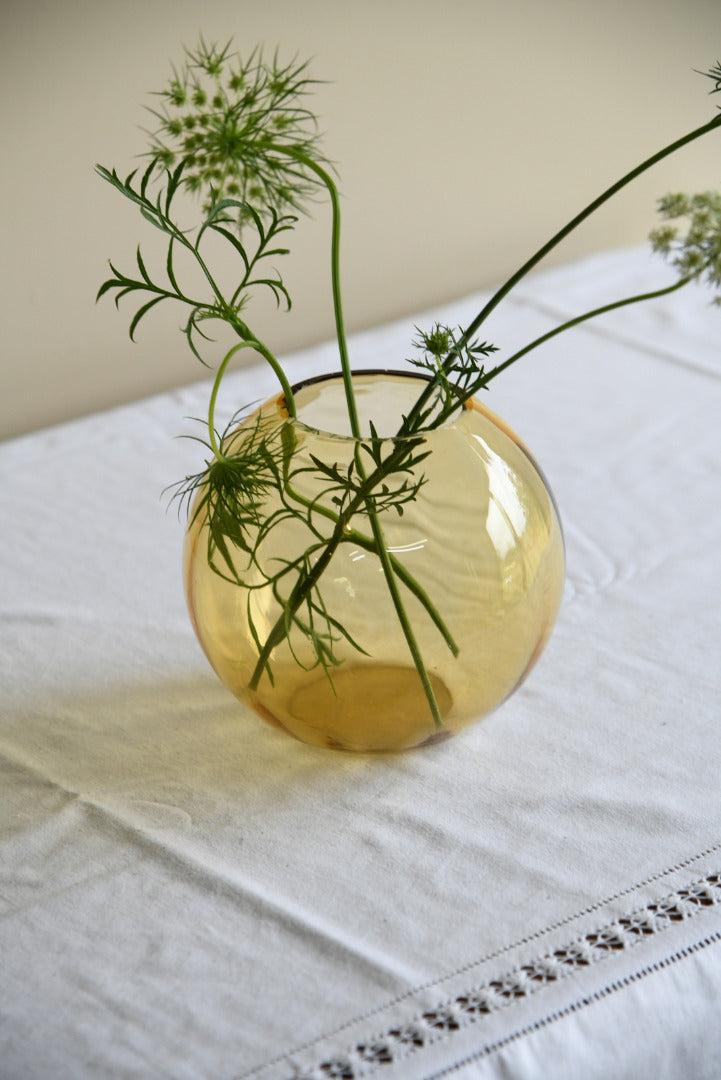 Orange Glass Bowl Vase