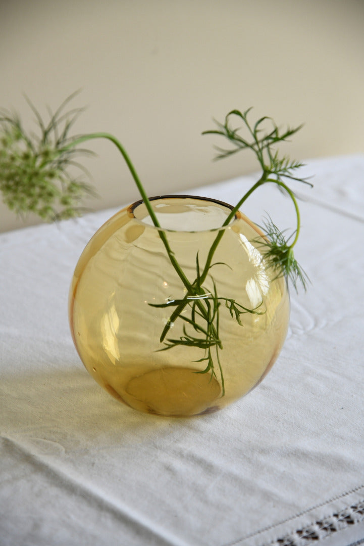 Orange Glass Bowl Vase