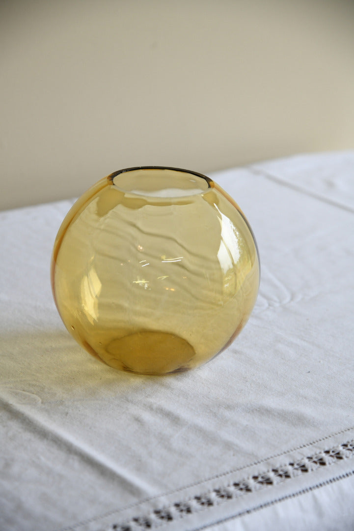 Orange Glass Bowl Vase