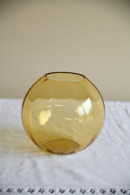 Orange Glass Bowl Vase