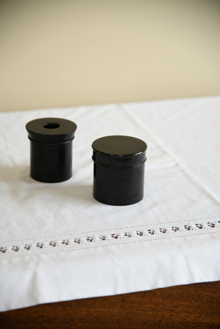 Ebony Dressing Table Pots