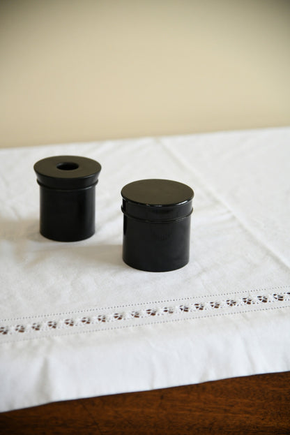 Ebony Dressing Table Pots