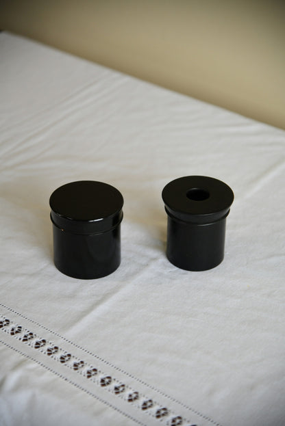 Ebony Dressing Table Pots