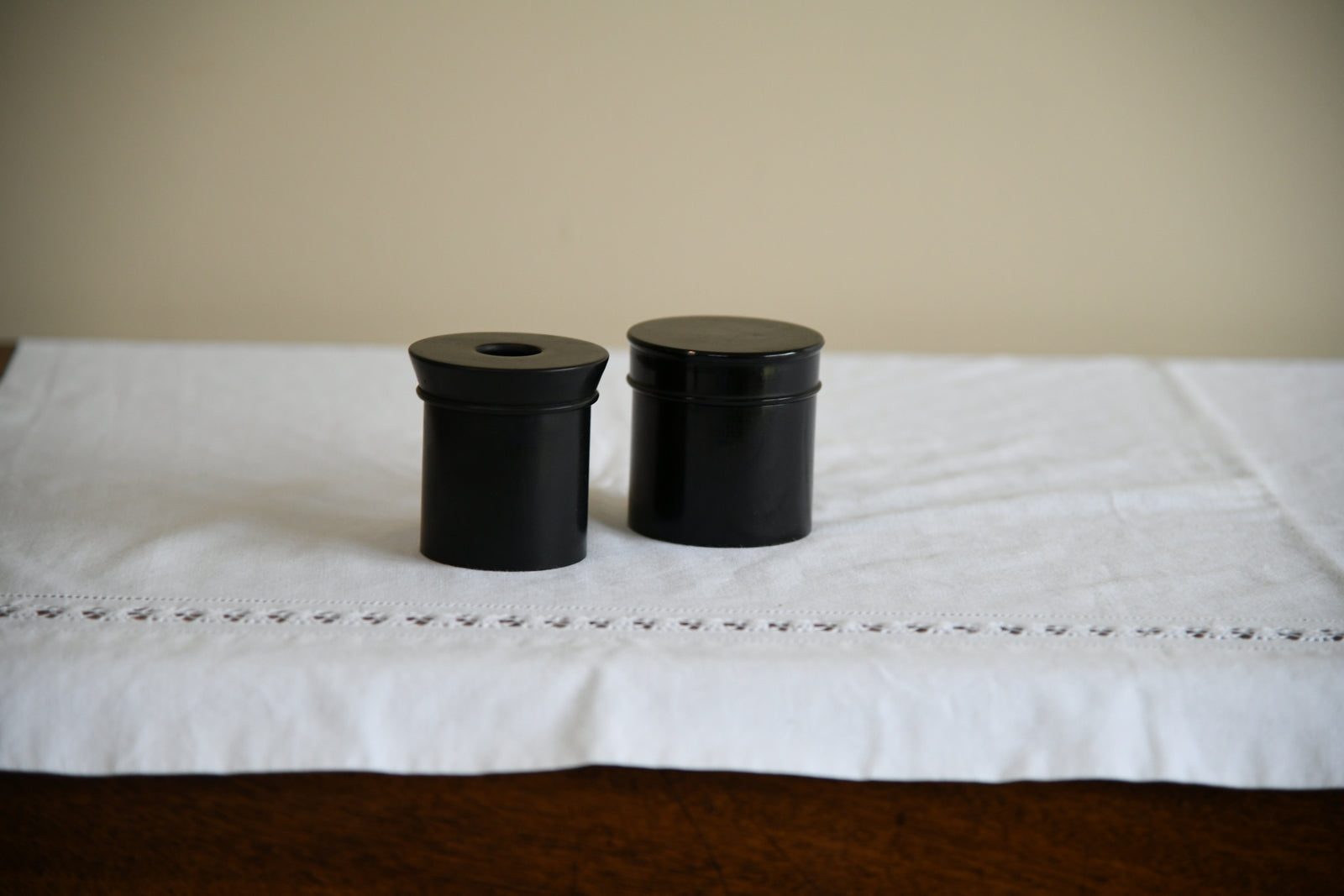 Ebony Dressing Table Pots