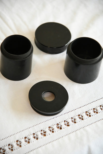 Ebony Dressing Table Pots