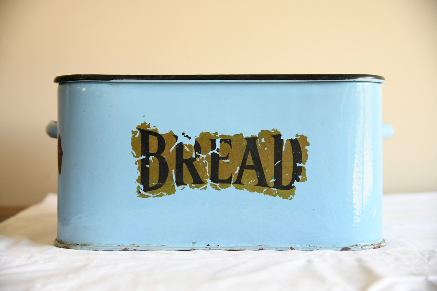 Vintage Blue Enamel Bread Bin