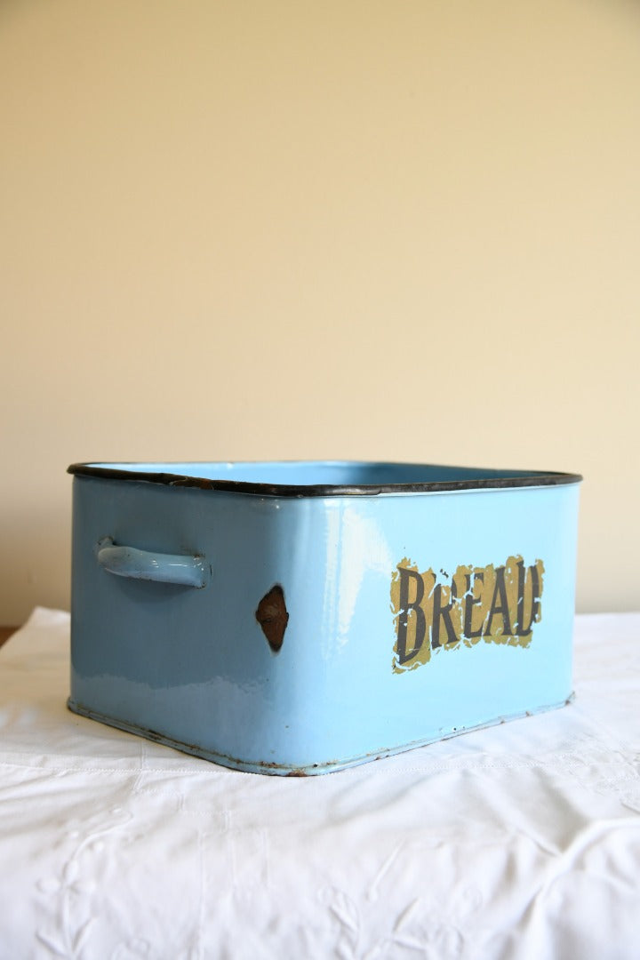 Vintage Blue Enamel Bread Bin