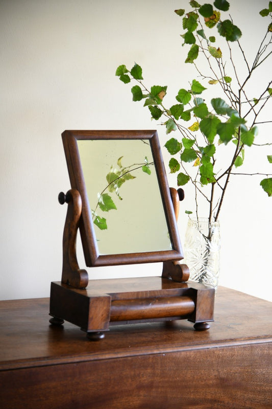 Small Antique Mahogany Toilet Dressing Table Mirror