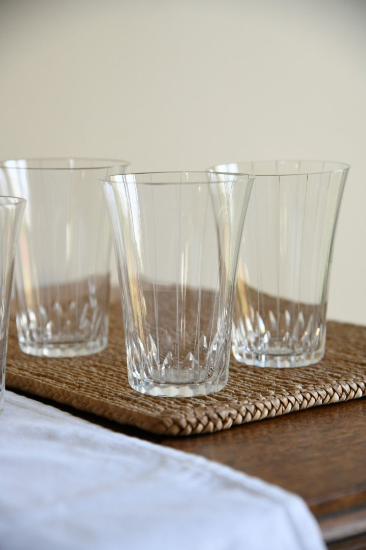 6 Etched Water Glasses