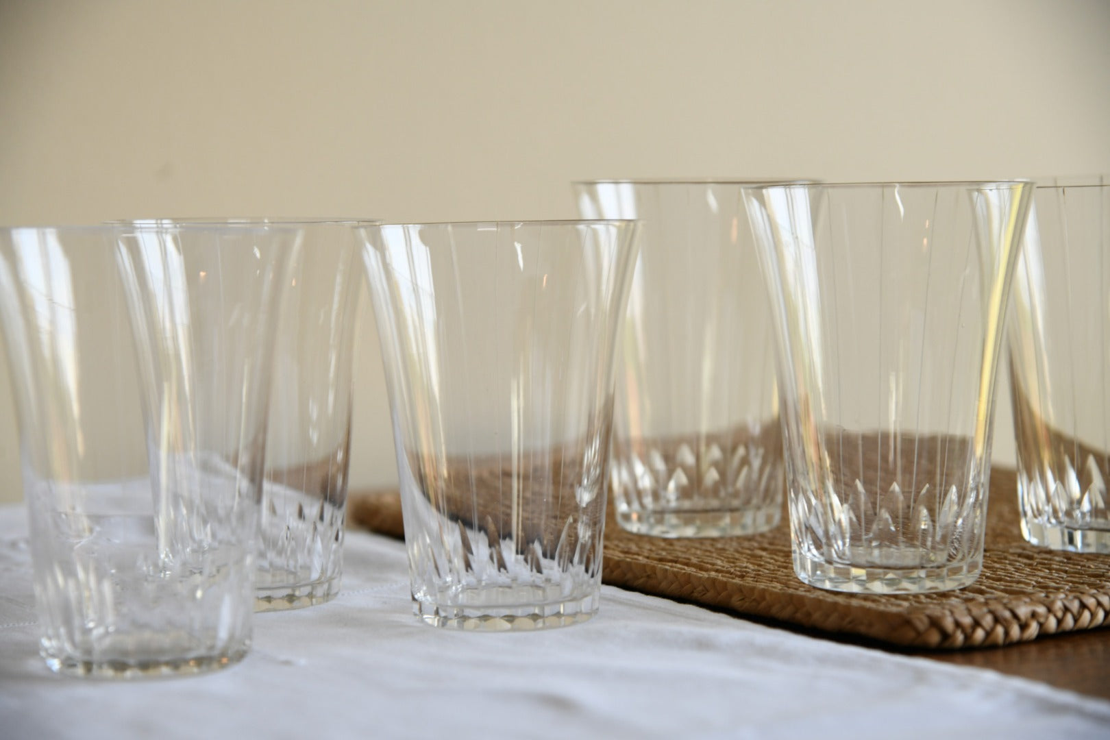 6 Etched Water Glasses