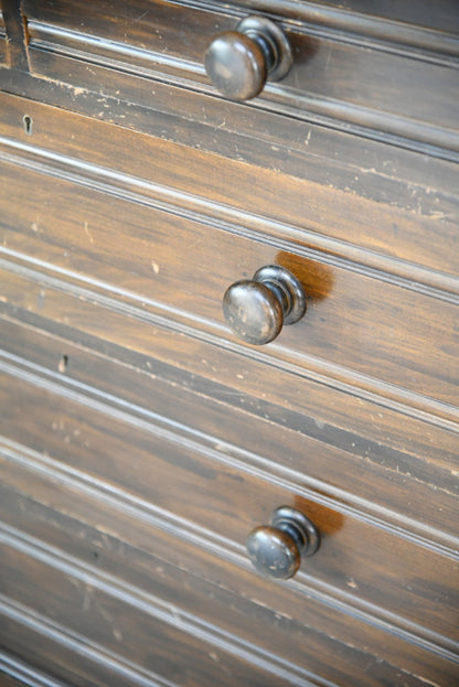 Pair Stained Beech Chest of Drawers