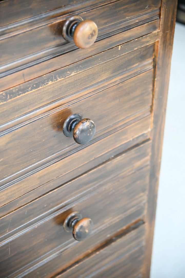 Pair Stained Beech Chest of Drawers