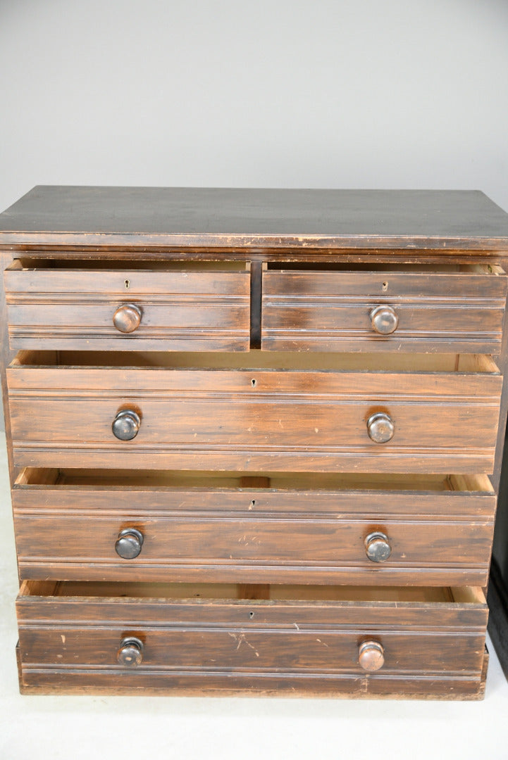 Pair Stained Beech Chest of Drawers