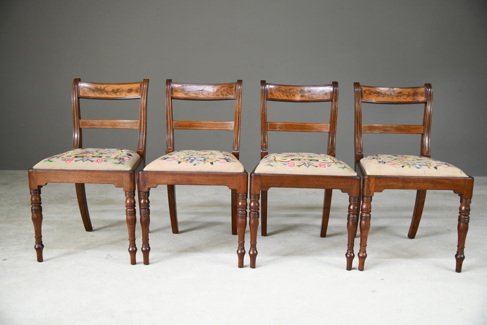 4 Mahogany Bar Back Dining Chairs