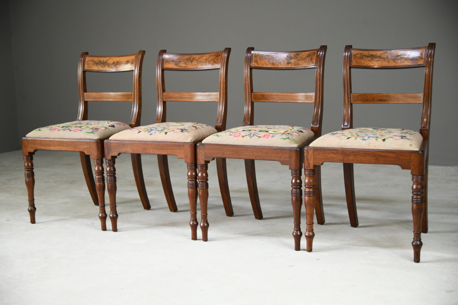 4 Mahogany Bar Back Dining Chairs