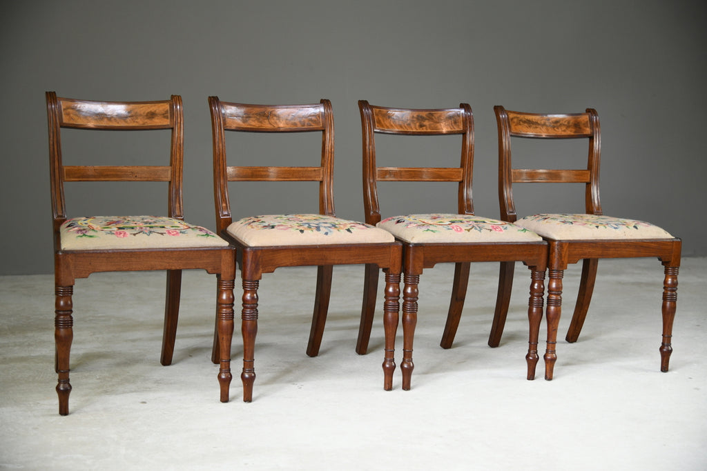 4 Mahogany Bar Back Dining Chairs
