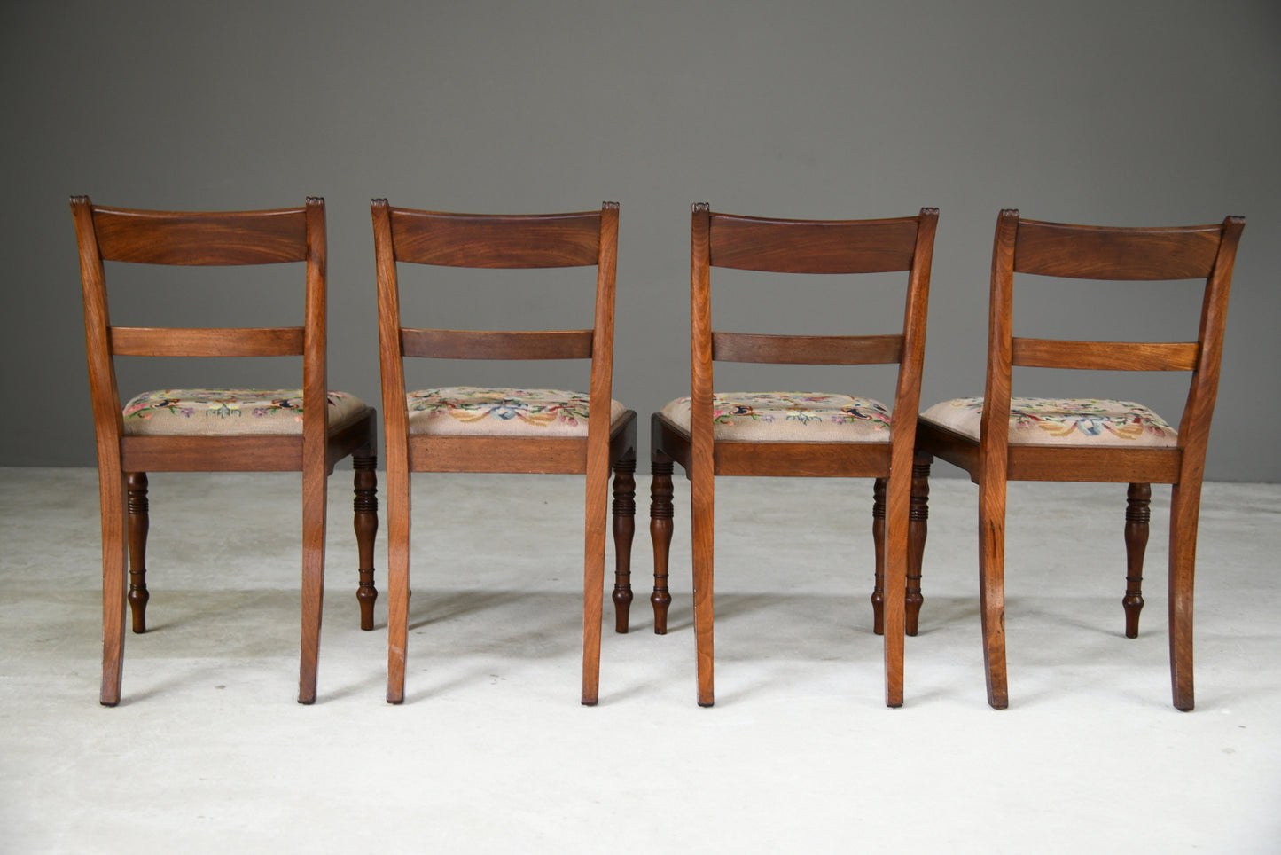 4 Mahogany Bar Back Dining Chairs