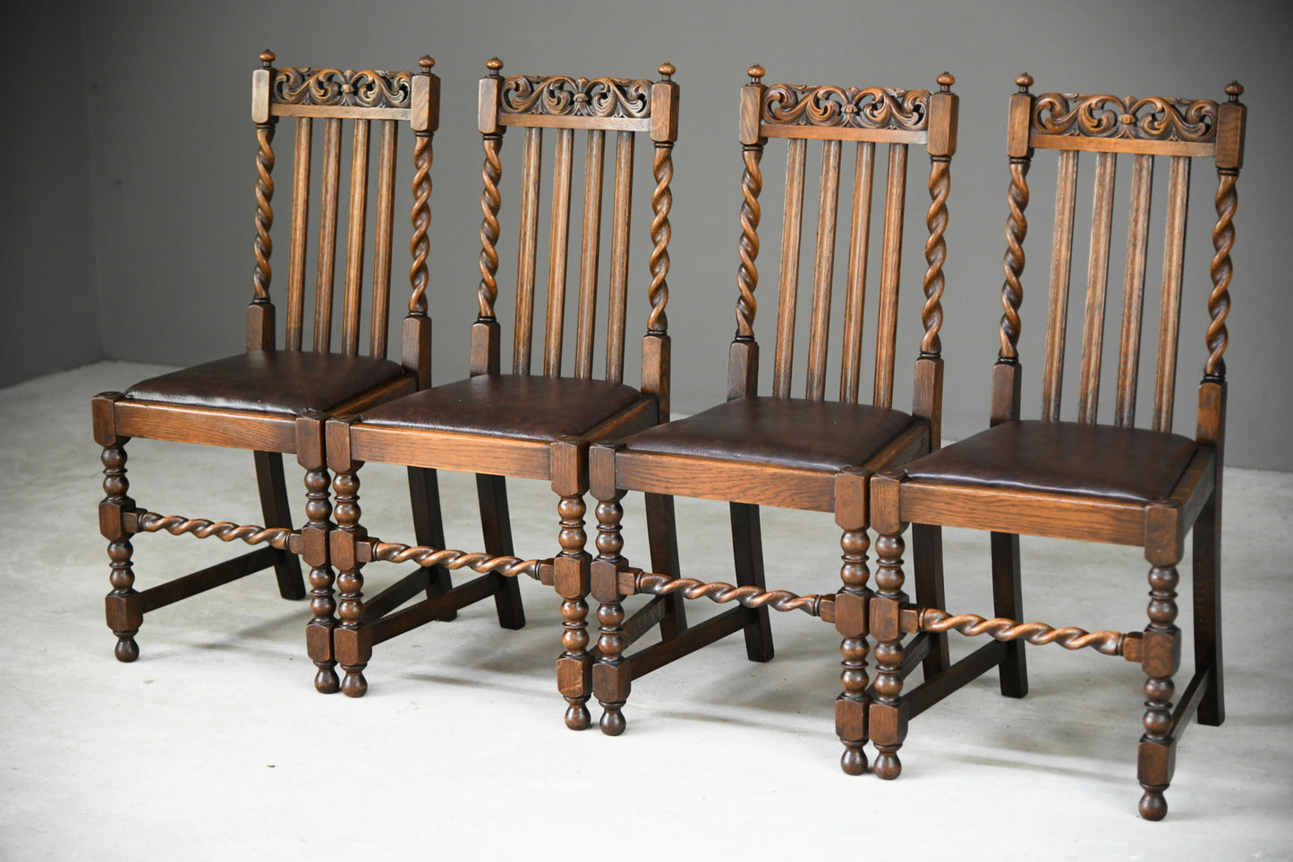 4 Oak Dining Chairs
