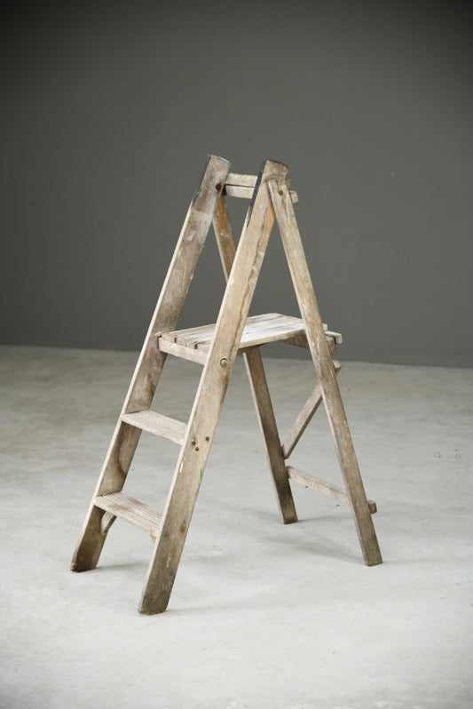 Small Vintage Wooden Step Ladder