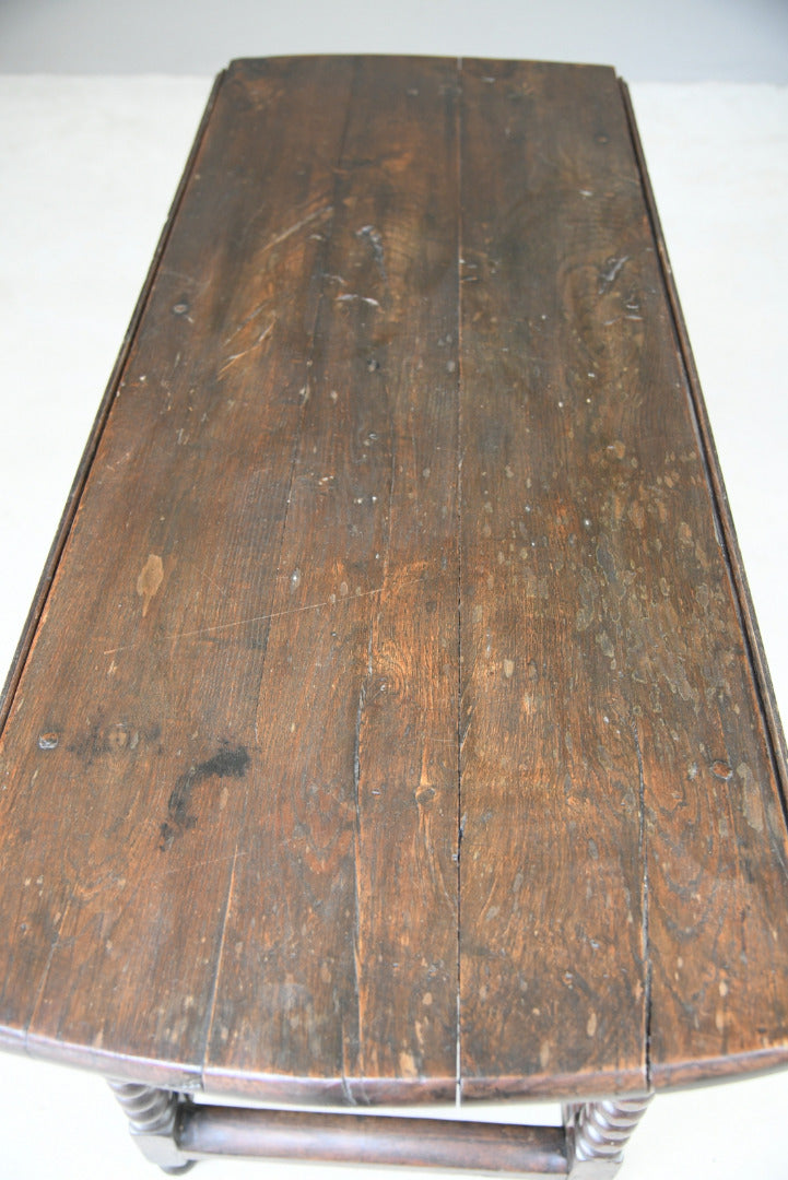 Rustic Oak Drop Leaf Dining Table